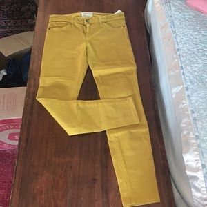 Current/Elliott mustard yellow skinny jeans